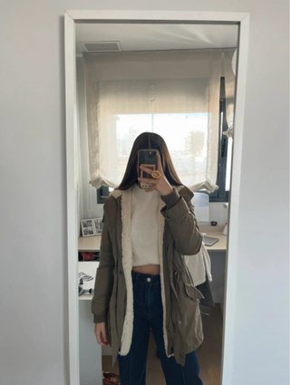 Parka Mango verde desmontable T.S