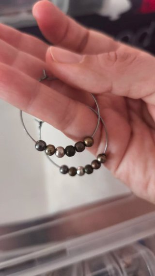 Pendientes aro con perlas