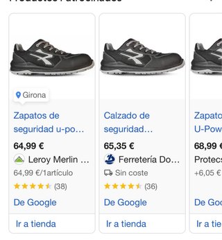 Zapatos de seguridad U-Power negros y grises