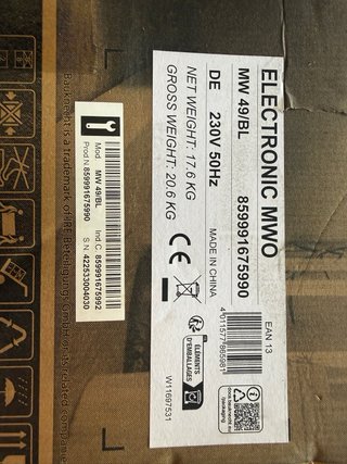 Horno Microondas Bauknecht MW 49 BL
