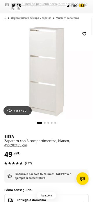 Zapatero blanco 3 alturas