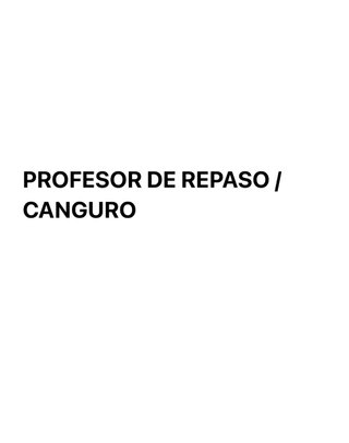 Profesor de repaso/canguro
