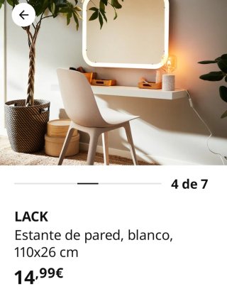 Estantería pared LACK blanca 110x26 cm