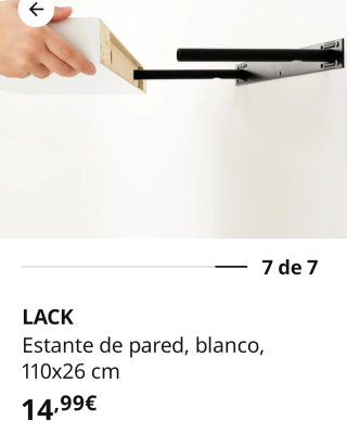 Estantería pared LACK blanca 110x26 cm