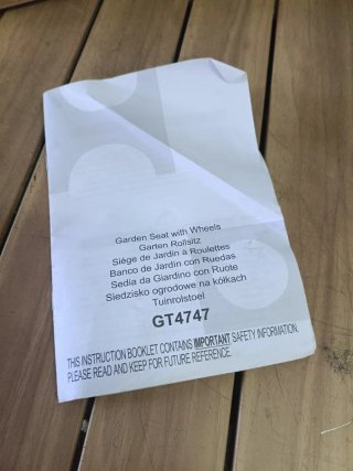 Costway Asiento de Jardín con Ruedas Todoterreno