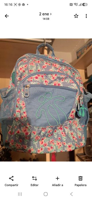 Mochila escolar Totto floral