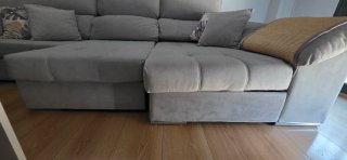 Sofá Chaise Longue Gris con Arcón