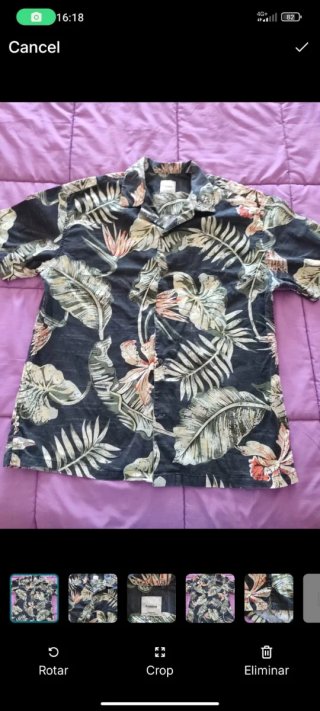 Camisa Estampada Hawaiana Pull and Bear Talla M