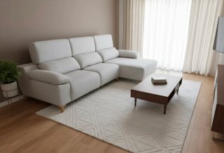 Sofá con Chaise Longue blanco