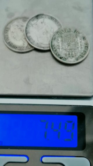 3 Monedas 50 Céntimos Alfonso XII.