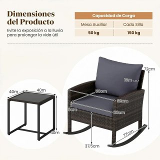 COSTWAY Conjunto Jardin Exterior