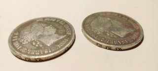 Pareja Monedas 20 Reales Isabel II 1864