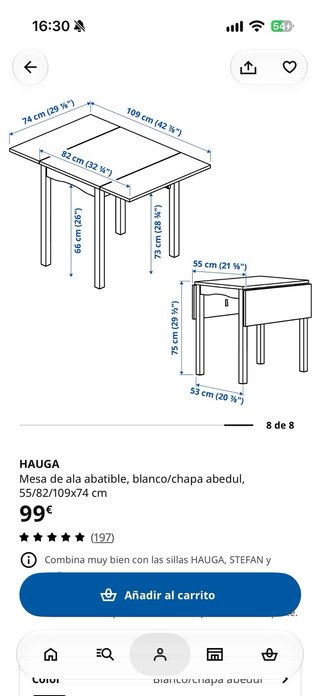 Mesa Abatible Ikea Hauga