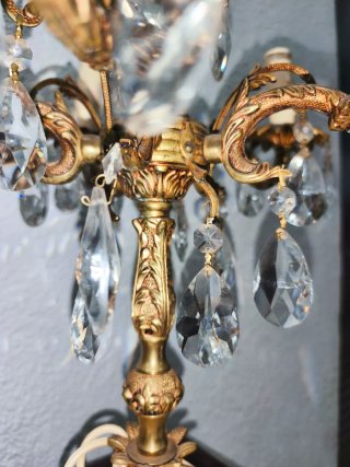 Conjunto lámparas de mesa antigua lagrimas
