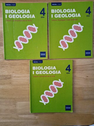 Lote 3 libros biologia i geologia 4 ESO
