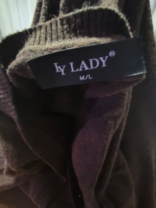 (M/L) Jersey marrón escote en V con Cashmere  Lana
