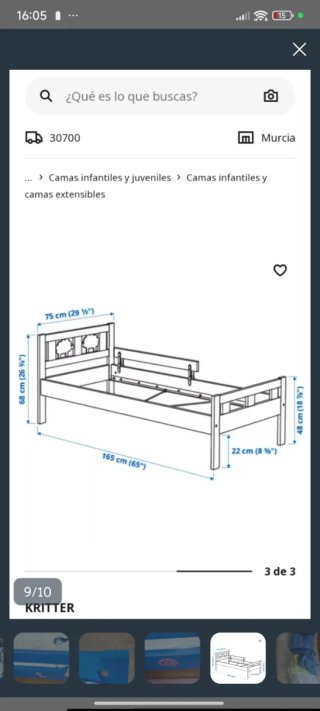Mini cama infantil IKEA Kritter