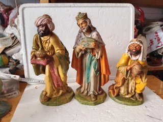 3 Re Magi per presepe 30 cm