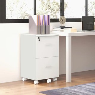Mueble Oficina 2 Cajones con Llave Blanco 72cm