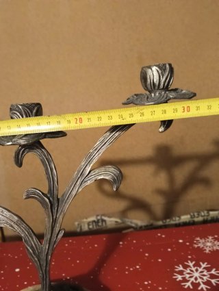 Juego de 4 Candelabros Vintage Art Nouveau metal