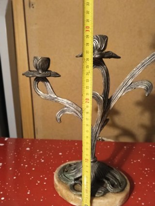 Juego de 4 Candelabros Vintage Art Nouveau metal