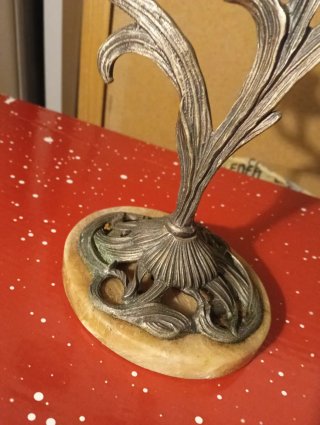 Juego de 4 Candelabros Vintage Art Nouveau metal