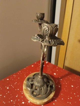 Juego de 4 Candelabros Vintage Art Nouveau metal