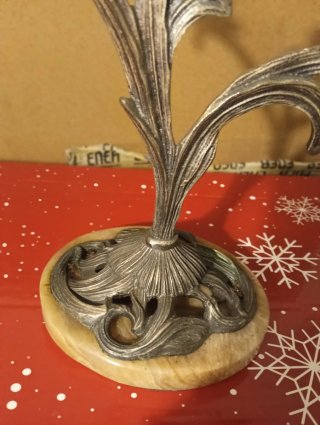 Juego de 4 Candelabros Vintage Art Nouveau metal