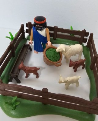 Playmobil Belén Pastor con Cabras y Ovejas