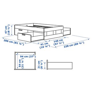 Estructura Cama IKEA 140x200 con Cajones