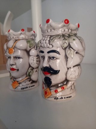 Coppia Teste di Moro in Ceramica