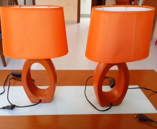 Set de 2 Lámparas de Mesa Naranjas