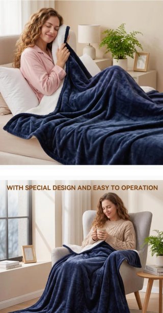 Manta eléctrica Cozycism azul
