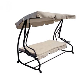 Dondolo da Giardino con Tettuccio 3 Posti Beige