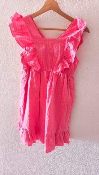 Vestido Tommy Hilfiger rosa volantes