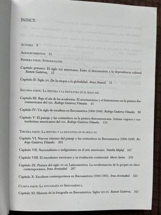 Pintura, escultura y fotografía en Iberoamérica.
