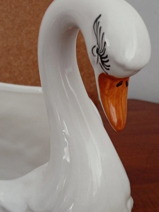 Cisne Vintage de Porcelana Blanco