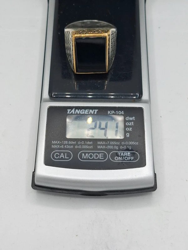 Anillo  Plata 925 Plata dorada con piedra natural