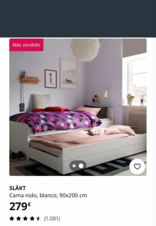 Cama nido Ikea SLÄKT blanca