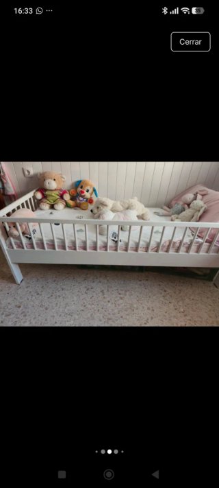 Cama infantil madera con barrera