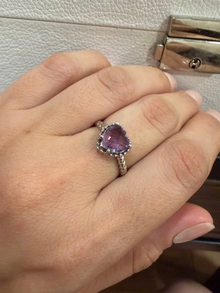 Anillo Pandora Plata 925 con Piedra Corazón