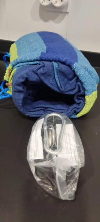 Hamaca Anyoo Rayas Azul/Verde + Accesorios