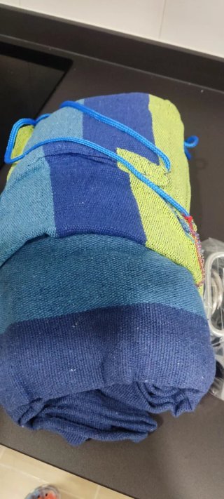 Hamaca Anyoo Rayas Azul/Verde + Accesorios