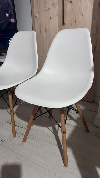 Juego de 2 Sillas Nórdicas Blancas