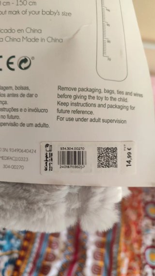 Medidor de altura bebé peluche nuevo