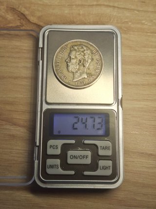 Moneda 5 Pesetas 1871 Amadeo I