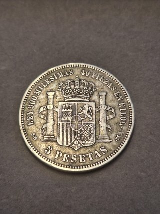 Moneda 5 Pesetas 1871 Amadeo I