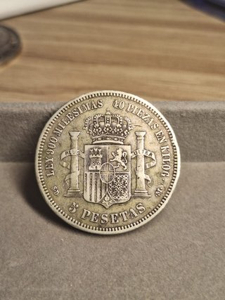 Moneda 5 Pesetas 1871 Amadeo I