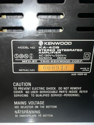 Amplificador HIFI Vintage Kenwood KA-405