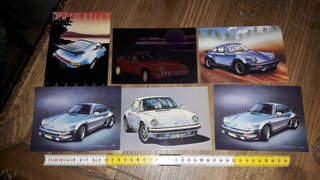 Set 12 Cartoline Auto d'epoca Porsche Lamborghini